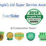 Exact Solar Earns Sixth Angie's List Award in 2018