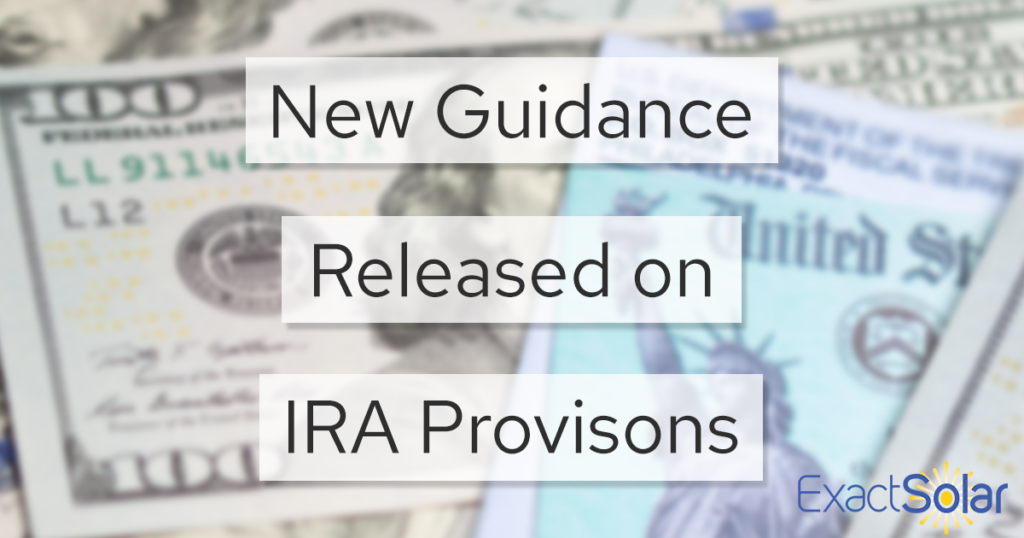 Guidance Announced by the IRS on Inflation Reduction Act Provisions