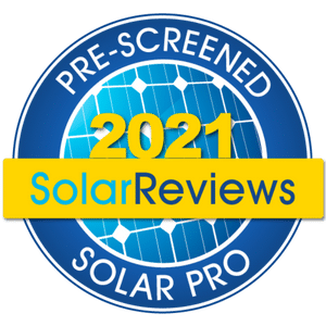 SolarReviews 2021 Pre-Screened Solar Pro Badge