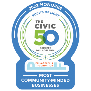 The Civic 50 of Greater Philadelphia's Most Community Minded Business 2023 Honoree Badge