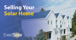 Suburban home with solar panel with text that reads "Reselling Your Solar Home"