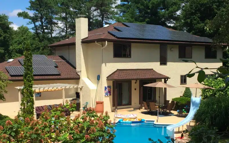 Roof-mounted residential solar installation in Voorhees, New Jersey by Exact Solar