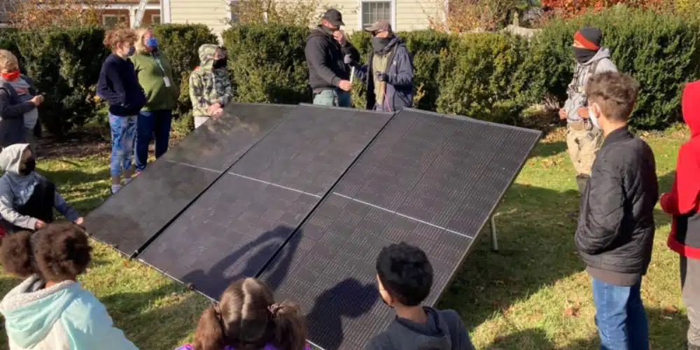 Exact Solar team providing a lesson on solar energy to the students at Riverside Elementary in New Jersey