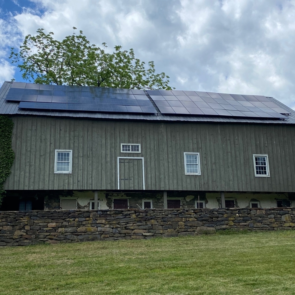 Roof-mounted residential solar system in Chalfont, Pennsylvania installed by Exact Solar