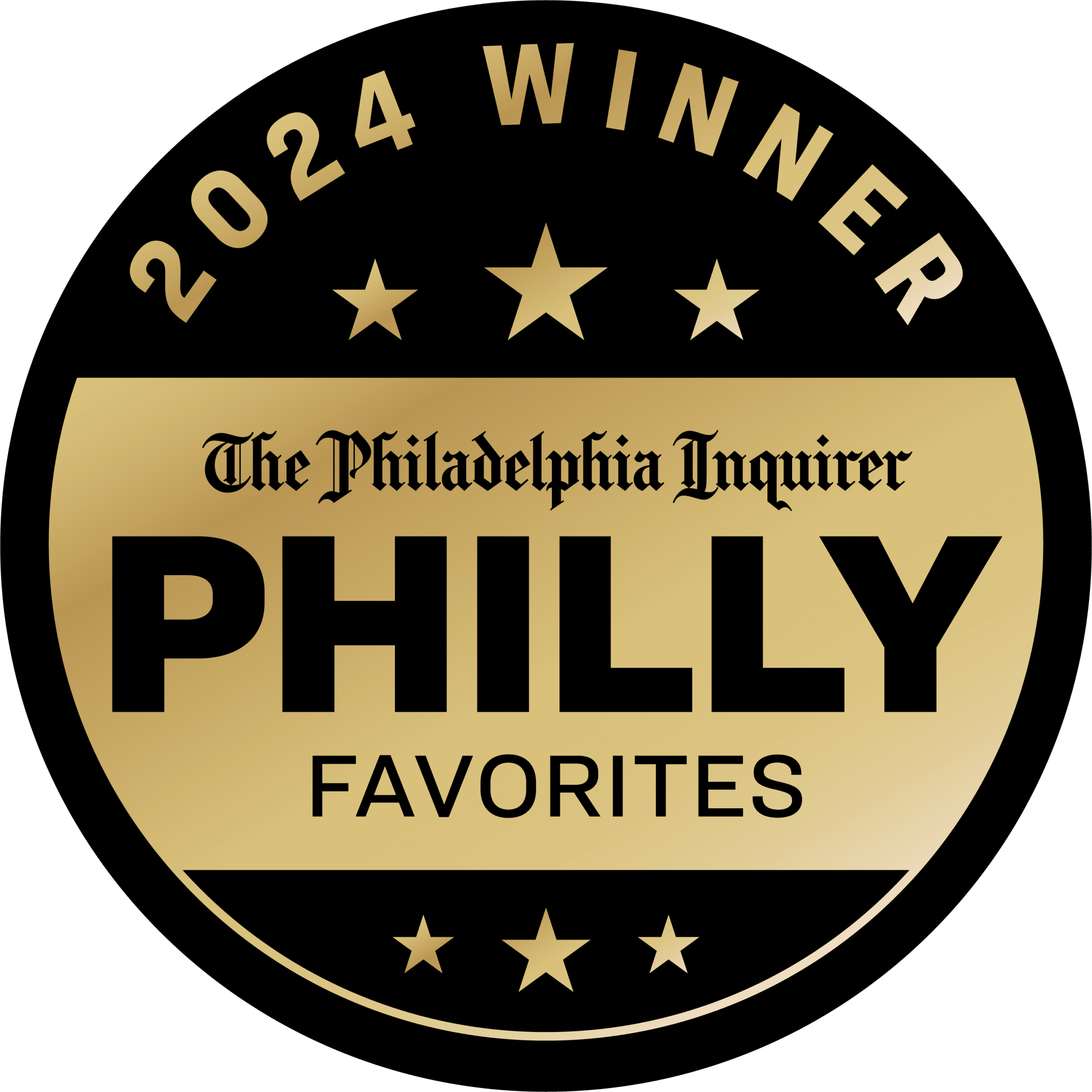 Exact Solar's 2024 Philly Favorites award badge, voted best solar installer