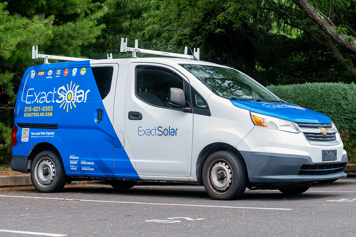 Photo of an Exact Solar company vehicle