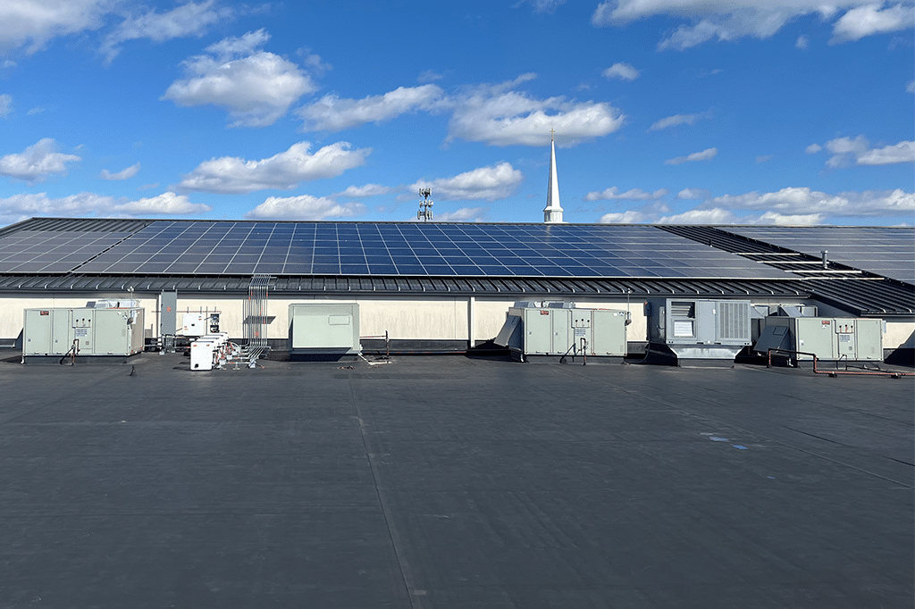 248 kW rooftop solar energy system Exact Solar installed for Solid Rock Baptist Church in Berlin, NJ