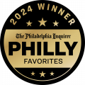 Exact Solar's 2024 Philly Favorites award badge, voted best solar installer